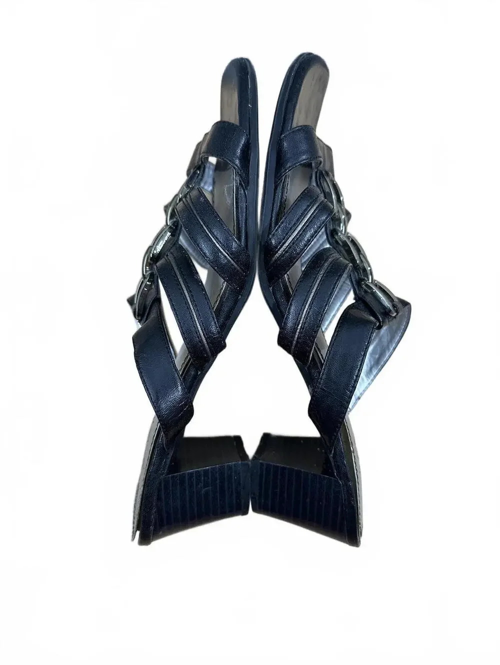 LifeStride Black Strappy Block Heel Sandals